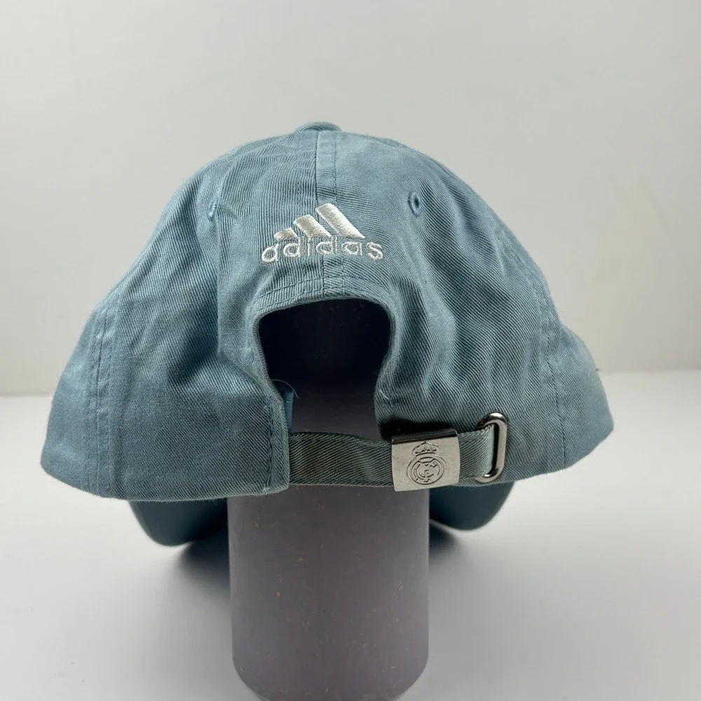 Adidas Real Madrid CF Embroidered Logo Baseball Cap Light Blue One Size Fit Most